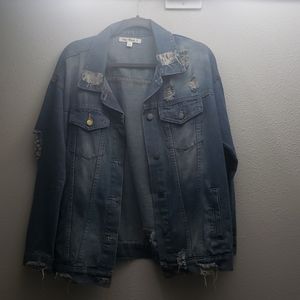 Say What? Ripped Jean Jacket